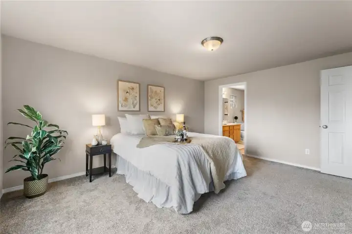 Spacious primary suite