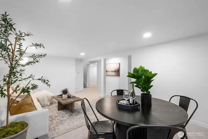 Lower level in SFR - with family room and rec room plus another bedroom!