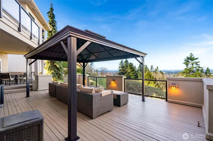 gazebo, covered back patio, deck, view