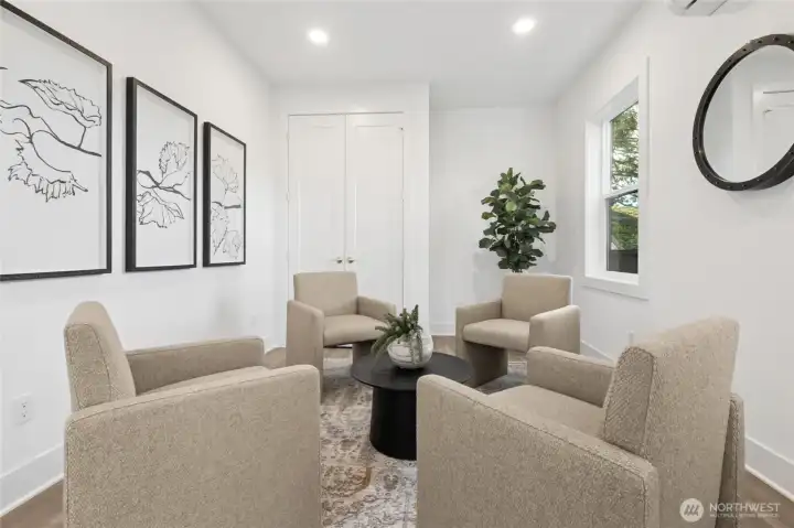 Lower floor ensuite (set up as office gathering space) (Facade, Ext Colors, Interior Photos & Floor Plans for illustrative purposes only. Actual Facade, Ext Colors, Interiors & Floor Plans may differ.)