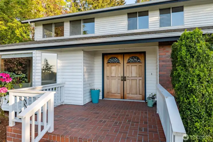 Welcoming covered front entry