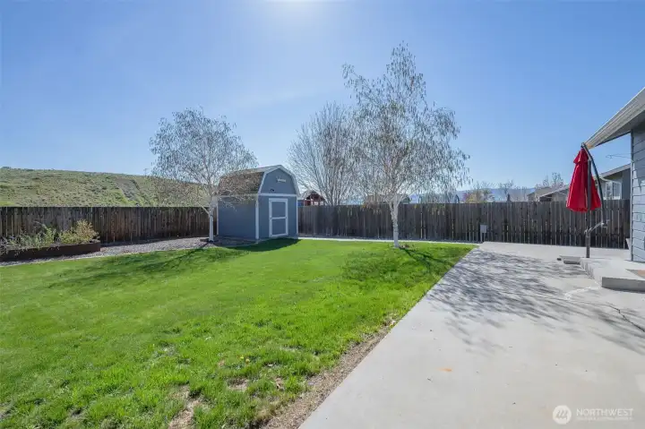 Outdoor living area is wired for a hot tub—ready for your future spa setup.