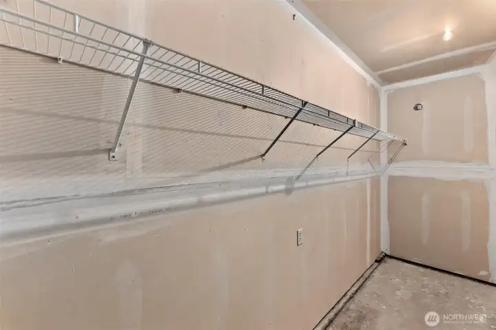 Large storage space in garage is great for all your extra items with easy access.