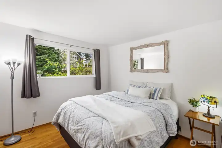 Bedroom #3 overlooks back yard