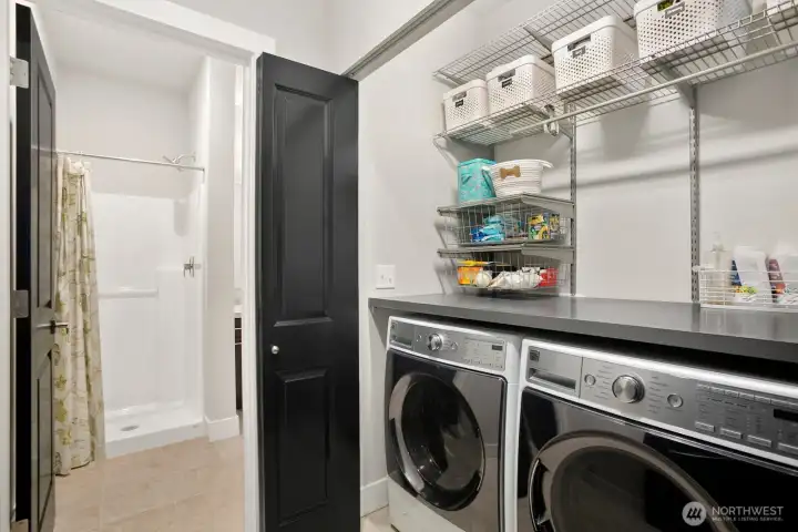 Main level Laundry and 3/4 bath