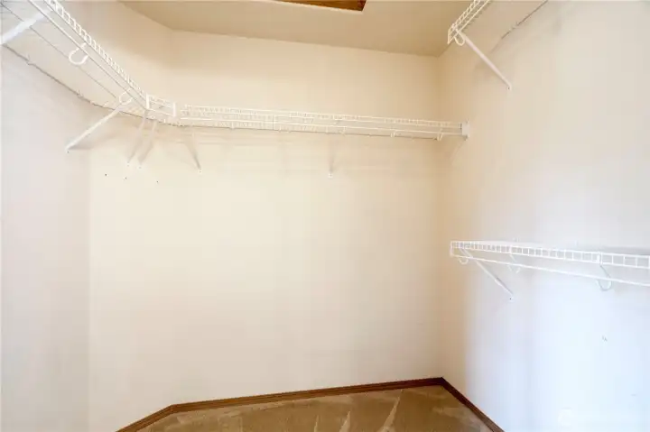walking closet in master bathroom