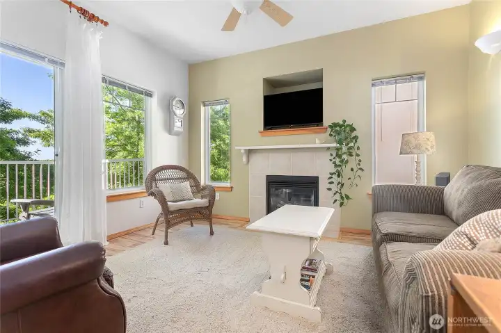 This condo has southern exposure and there are a lot of windows that allow for natural light.