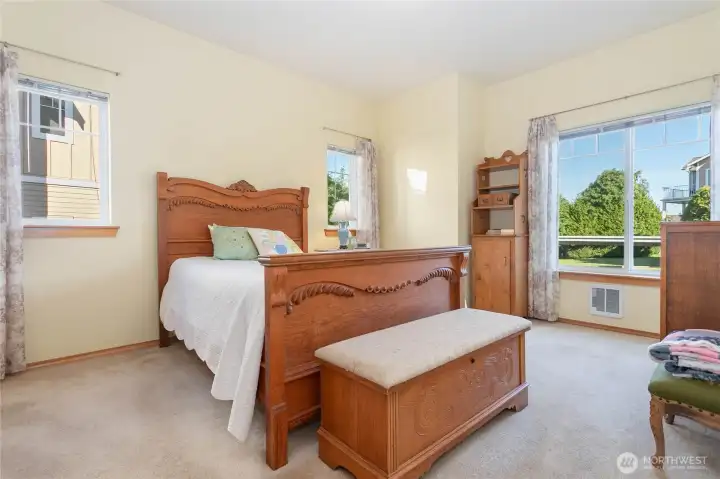 The primary bedroom is nice sized.
