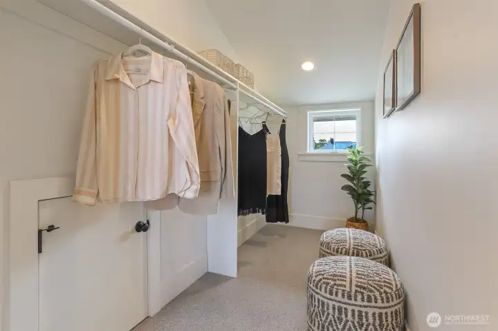 Primary walk-in closet.