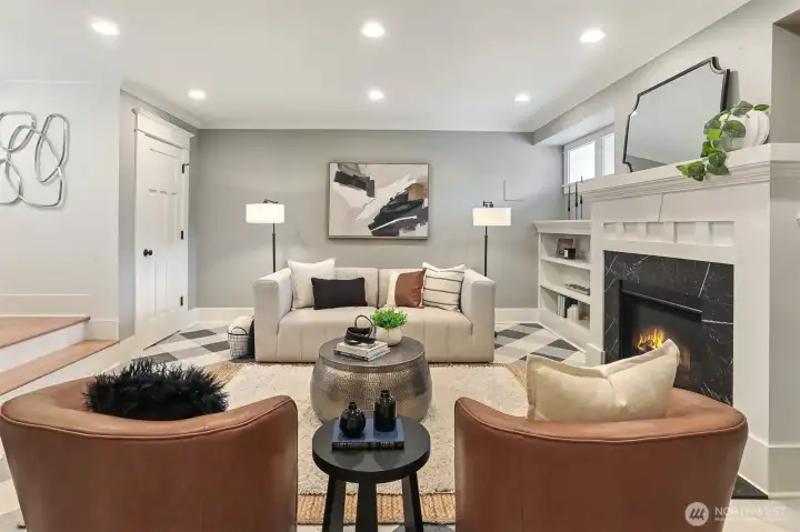 Lower level family room/guest suite.