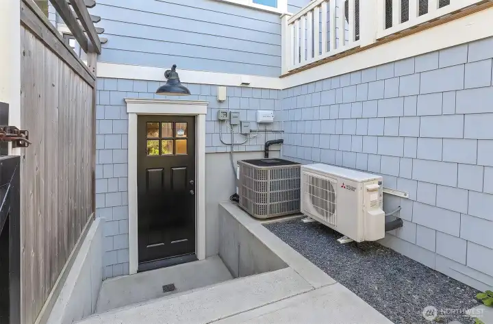 Separate entrance to lower level guest suite.