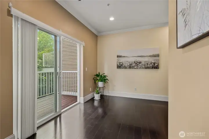 Extra living space off kitchen with sliding doors to your deck Extra living space off kitchen with sliding doors to your deck
