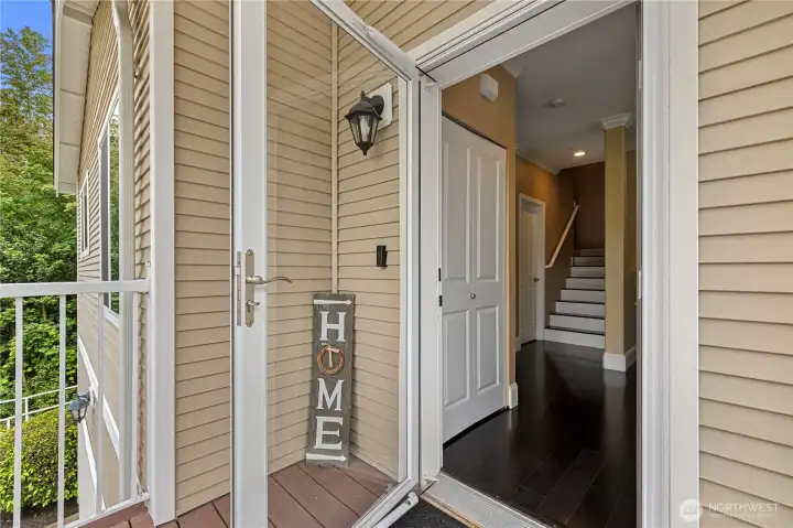 Covered entry with security door Covered entry with security door