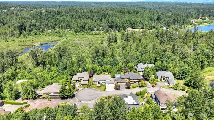 Located on a cul-de-sac and backing onto lush open space for cozy privacy Located on a cul-de-sac and backing onto lush open space for cozy privacy