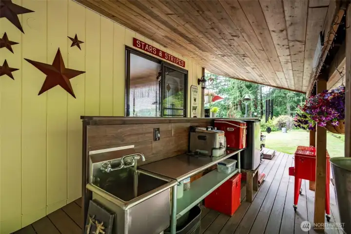 Covered outdoor kitchen area