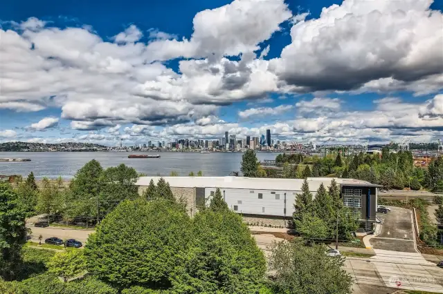 View of Seattle Skyline from what could be the top of your rooftop deck