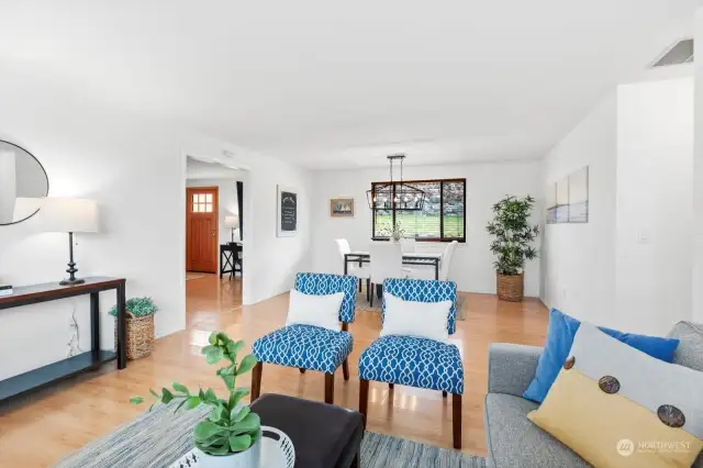 living space looking on to dining room