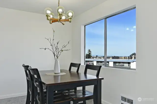 Watch sailboats rocking and gulls soaring from your dining room table