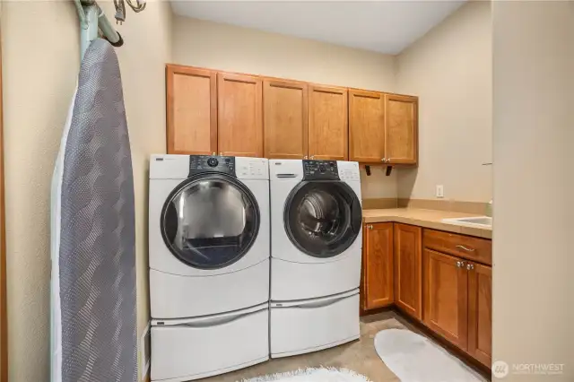 Laundry with sink.