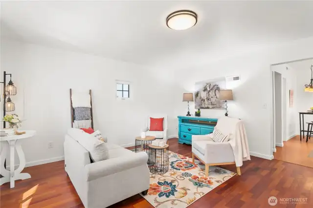 Living room is large