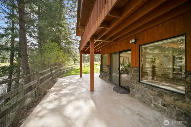 Riverside patio off of lower level family room