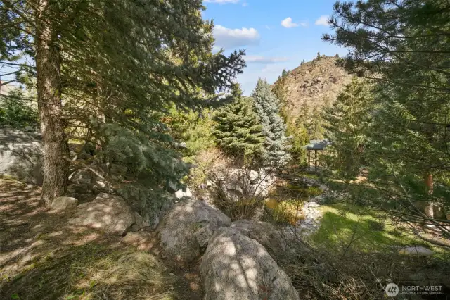 Area above waterfall and pond