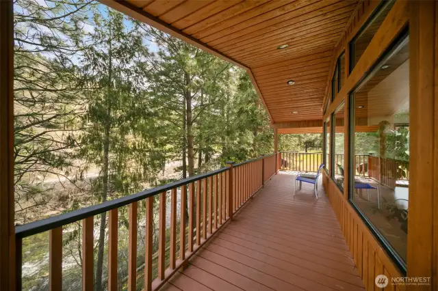 Deck off great room river side