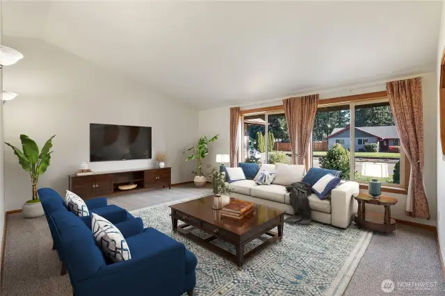 Living room virtually staged