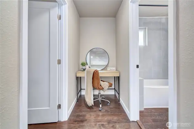 Bedroom on the left, bathroom on the right and amazing flex space in the middle