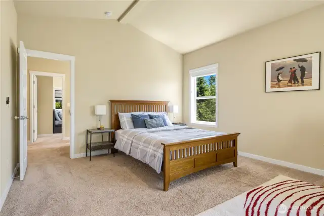 The primary bedroom is generously sized