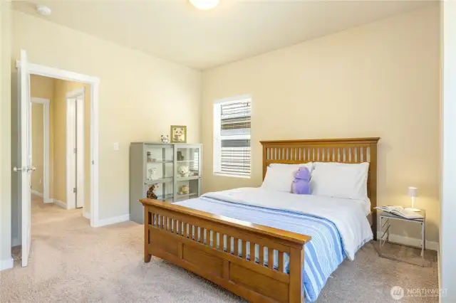 Bedroom 2 is large enough to accommodate a bed and desk