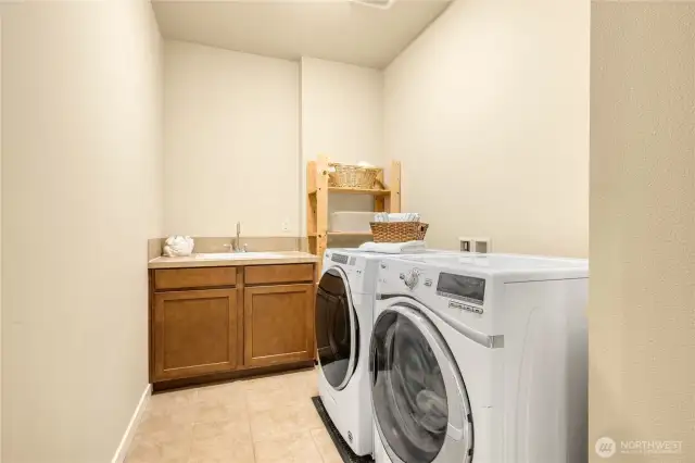 Large Laundry room with sink conveniently located on the Upper floor