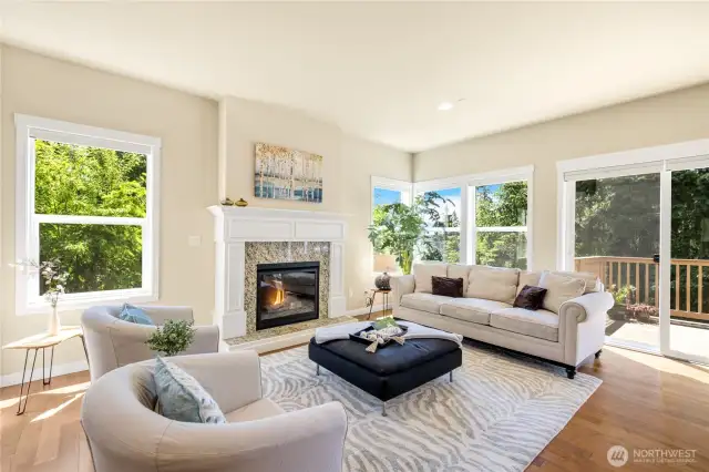 Wall of Windows Flood the Great Room with Natural Light