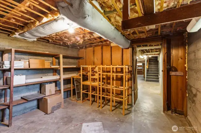 Basement storage/wine cellar
