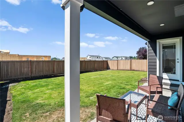 A garden or additional landscaping would really make this yard pop!