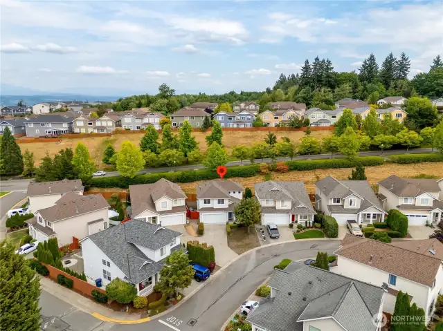Drone image of house