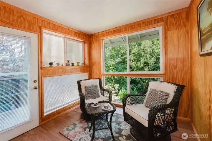 once a back porch, now a cozy sunroom.