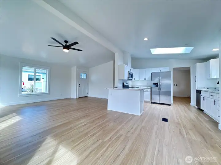 New LVP flooring throughout the entire home! New interior and exterior doors. Spacious, open, and bright living area.