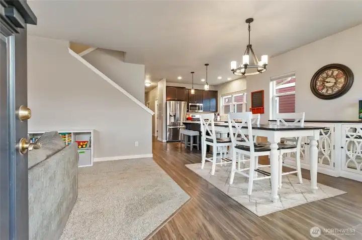 Open Concept Family, Dining, and Kitchen.