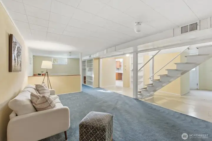 Comfortable Basement Family Room Space