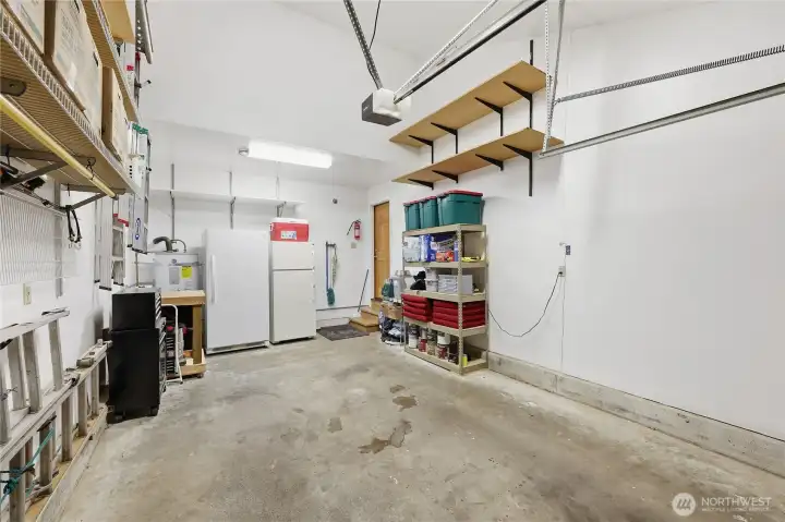 The single car garage has plenty of room for storage as well.