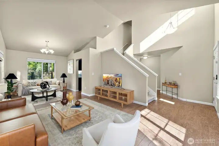 26' x 11' Living Room.