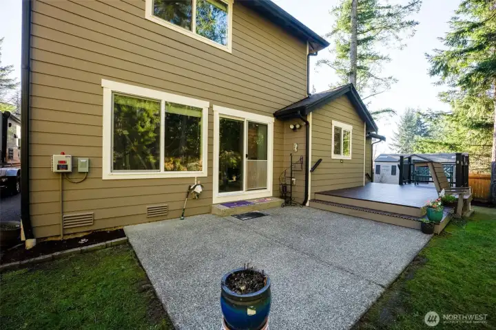 Back Patio and Deck off Dining Area.