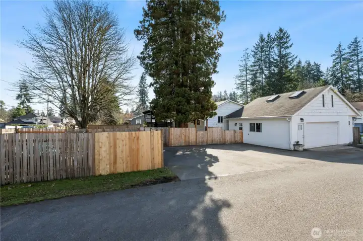 Detached garage.