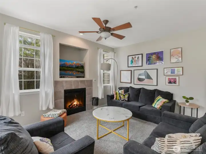 9-foot ceilings create an immediate sense of openness as you step into the elegant living