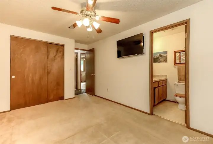 Primary bedroom and closet.