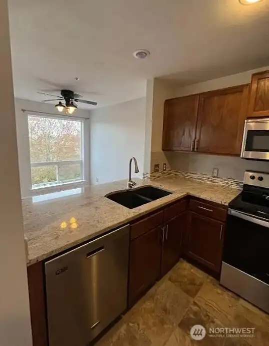 Kitchen with Dining Room window