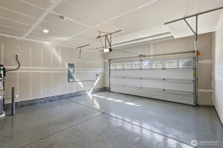 Garage with finished floors
