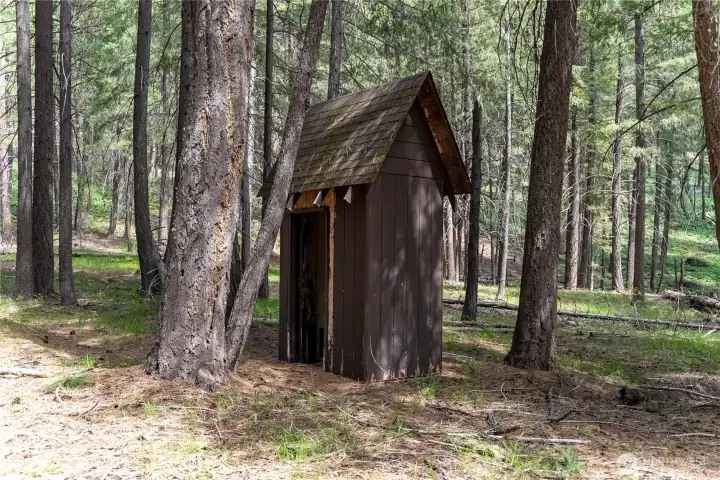 You might need to upgrade the toilet situation :). This photo used mainly as property line reference- this is on the eastern edge of the property.