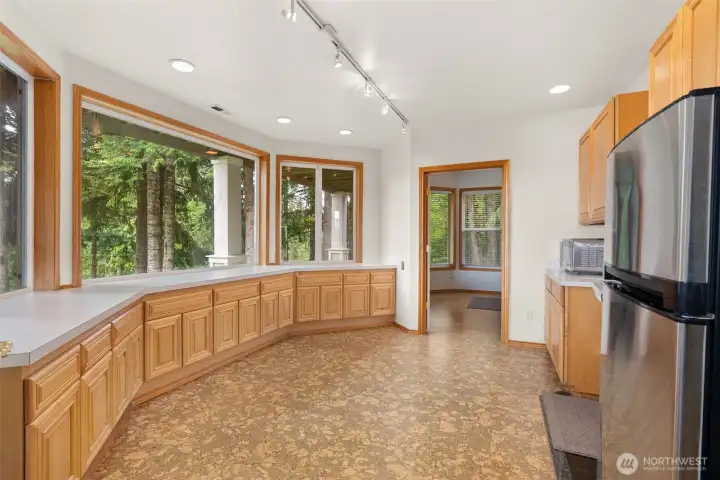 Lower-level kitchen.
